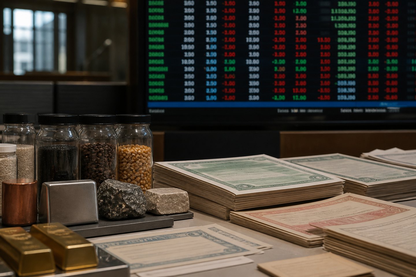 Commodities, certificates and a digital order board